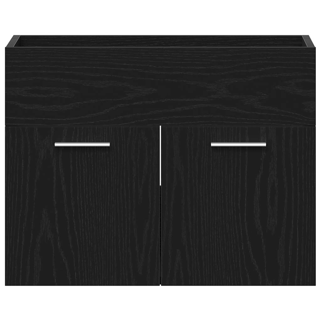 Ντουλάπι Νιπτήρα Μπάνιου Μαύρο Δρυς 60x38,5x46 εκ. από Τεχνητό Ξύλο - Pakobazaar