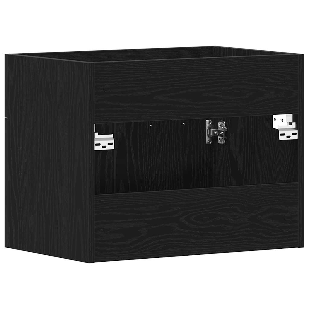 Ντουλάπι Νιπτήρα Μπάνιου Μαύρο Δρυς 60x38,5x46 εκ. από Τεχνητό Ξύλο - Pakobazaar