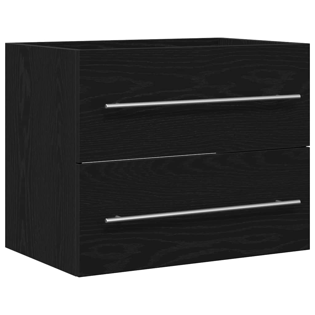 Ντουλάπι Νιπτήρα Μπάνιου Μαύρο Δρυς 60x38,5x48 εκ. από Τεχνητό Ξύλο - Pakobazaar