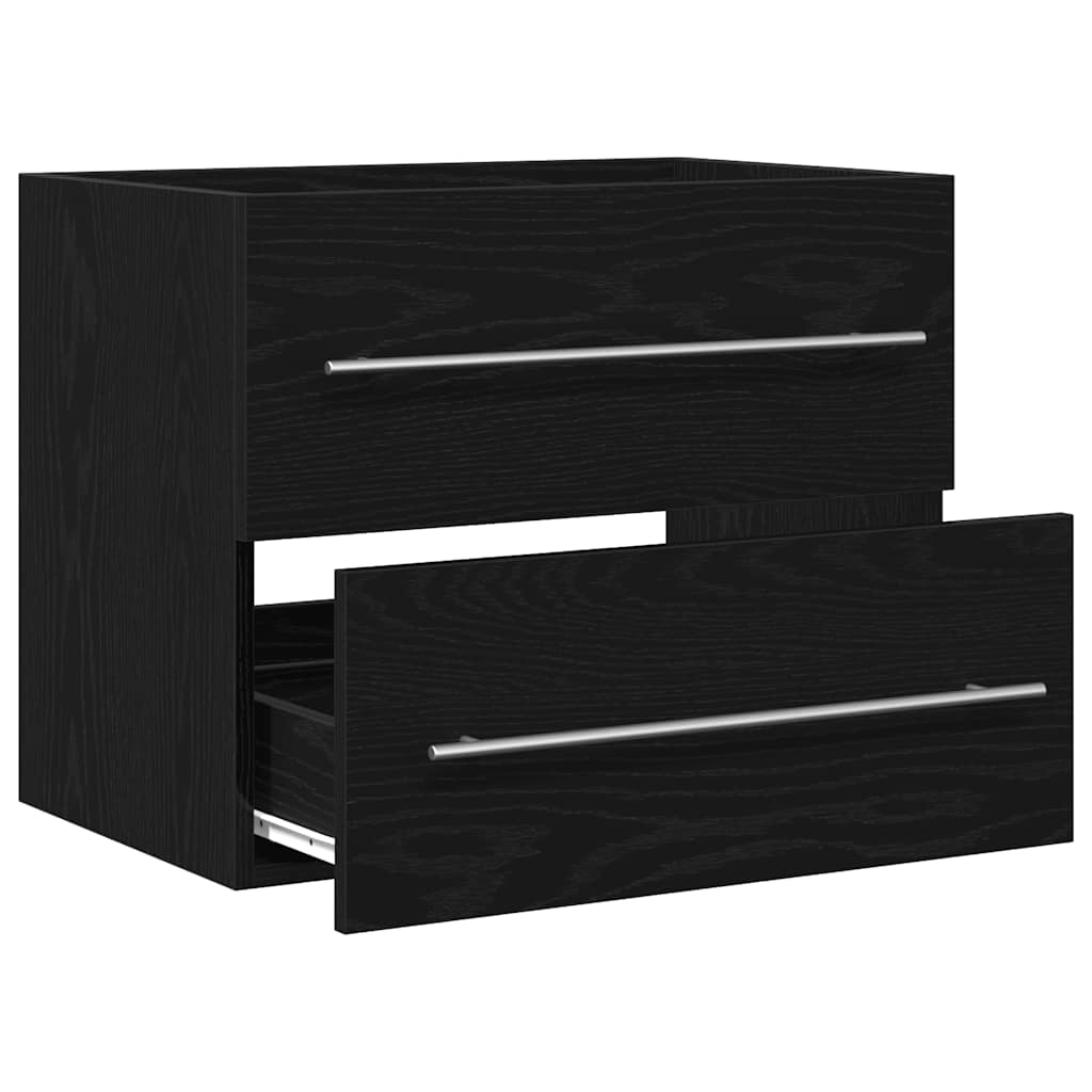 Ντουλάπι Νιπτήρα Μπάνιου Μαύρο Δρυς 60x38,5x48 εκ. από Τεχνητό Ξύλο - Pakobazaar