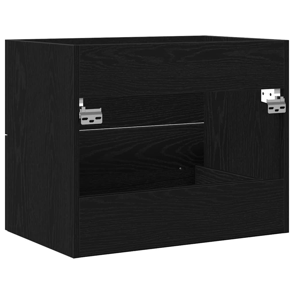 Ντουλάπι Νιπτήρα Μπάνιου Μαύρο Δρυς 60x38,5x48 εκ. από Τεχνητό Ξύλο - Pakobazaar