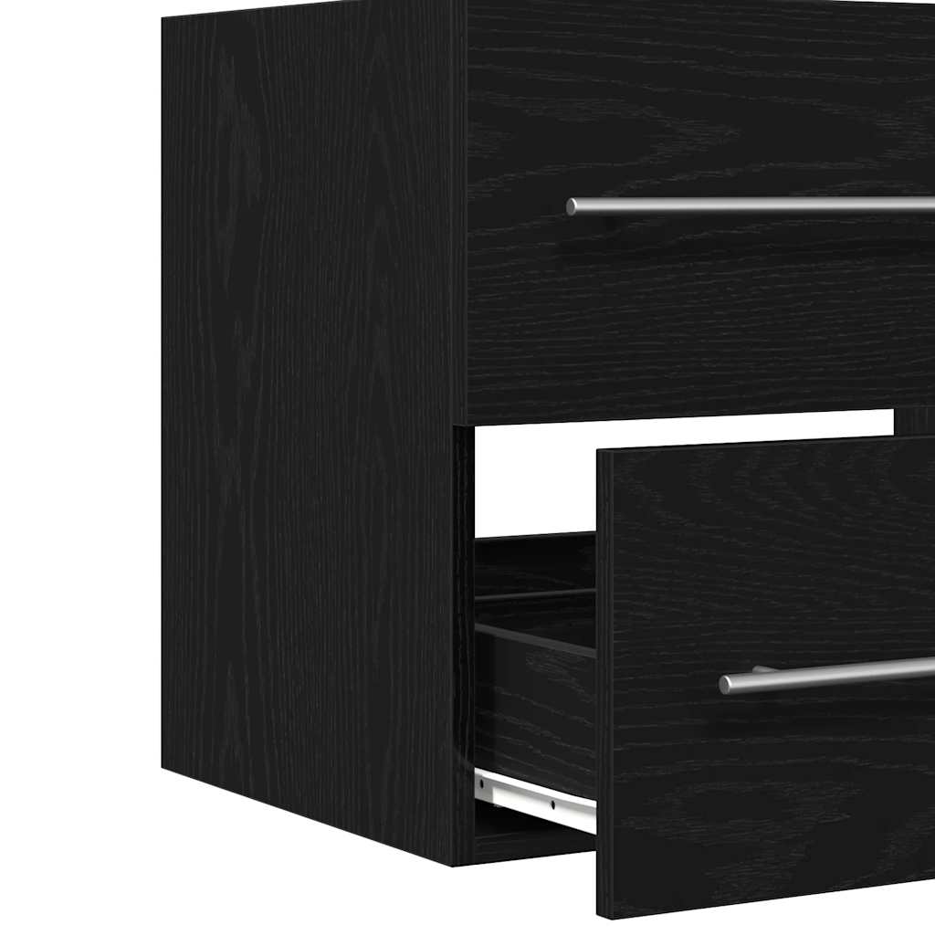 Ντουλάπι Νιπτήρα Μπάνιου Μαύρο Δρυς 60x38,5x48 εκ. από Τεχνητό Ξύλο - Pakobazaar