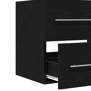 Ντουλάπι Νιπτήρα Μπάνιου Μαύρο Δρυς 60x38,5x48 εκ. από Τεχνητό Ξύλο - Pakobazaar