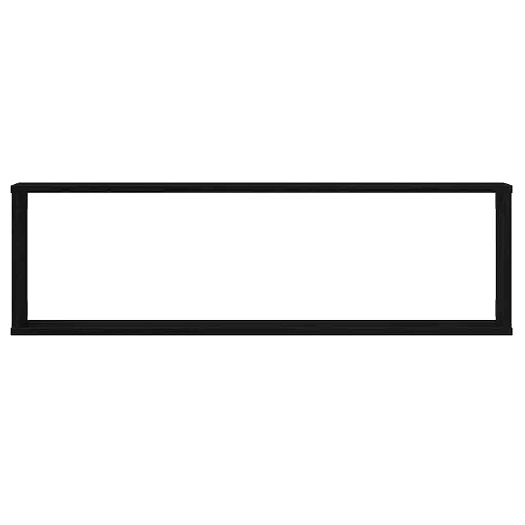 Ράφια κύβων τοίχου 4 τεμάχια Μαύρη βελανιδιά 100x15x30 cm