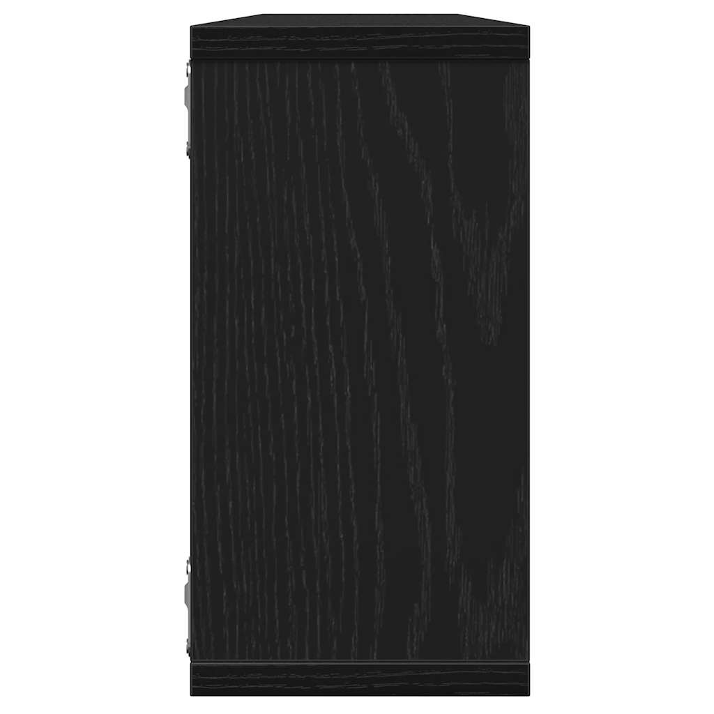 Ράφια κύβων τοίχου 4 τεμάχια Μαύρη βελανιδιά 100x15x30 cm