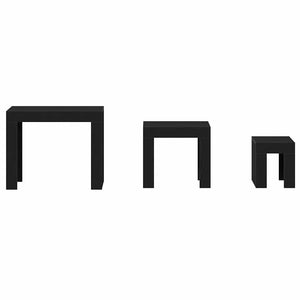 Ένθετα τραπέζια 3 τμχ. Μαύρη Οξυά 61 x 30 x 50 εκ