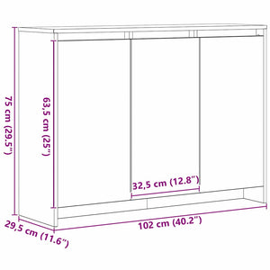 Πλαϊνό γραφείο Μαύρο 102 x 29.5 x 75 εκ Επεξεργασμένο ξύλο - Pakobazaar