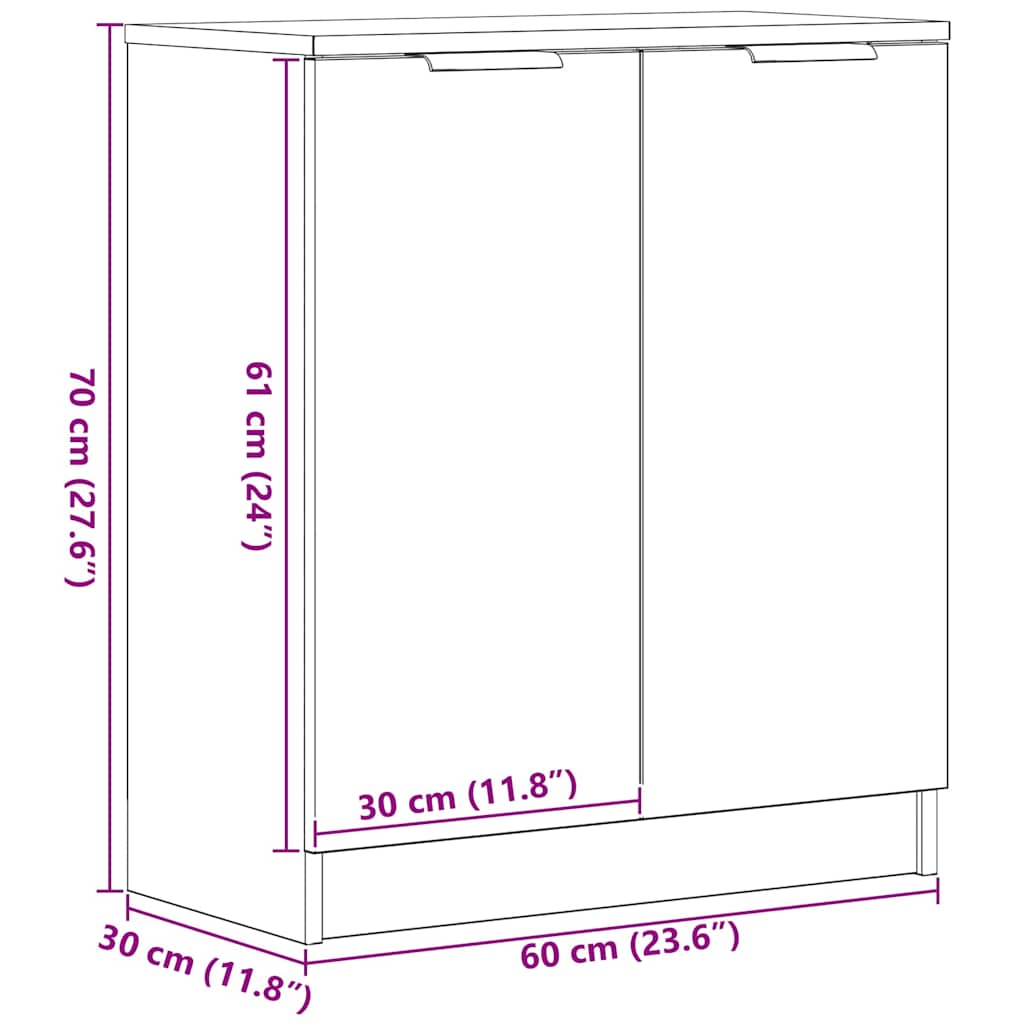 Πλαϊνό γραφείο Μαύρη Οξυά 60 x 30 x 70 εκ. Επεξεργασμένο ξύλο - Pakobazaar