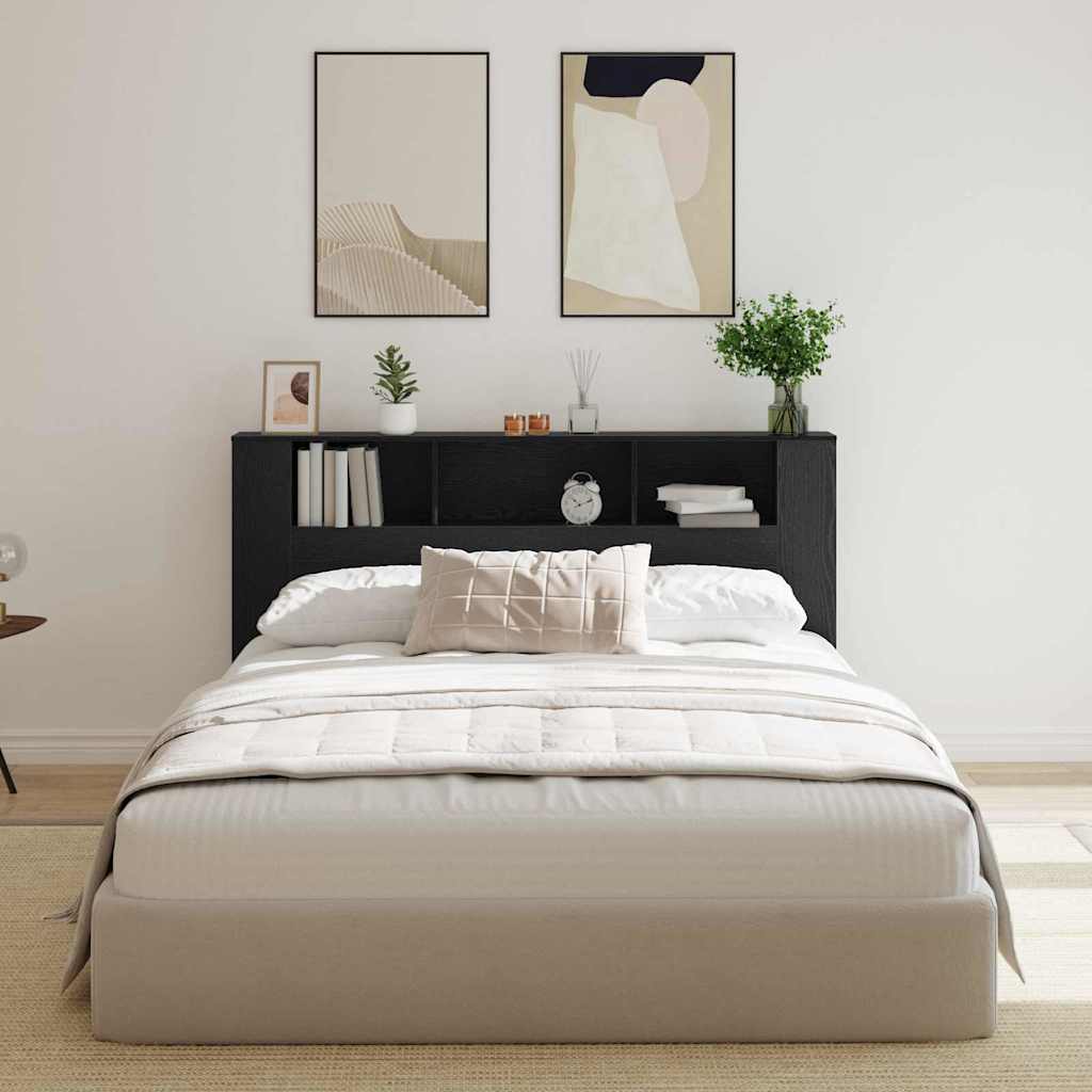 Κρεβάτι με Κεφαλάρι Μαύρη δρυς 180 x 18.5 x 102.5 εκ. - Pakobazaar