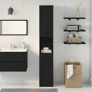 Ντουλάπι Μπάνιου με ράφι Μαύρη δρυς 32 x 34 x 188,5 εκ. - Pakobazaar