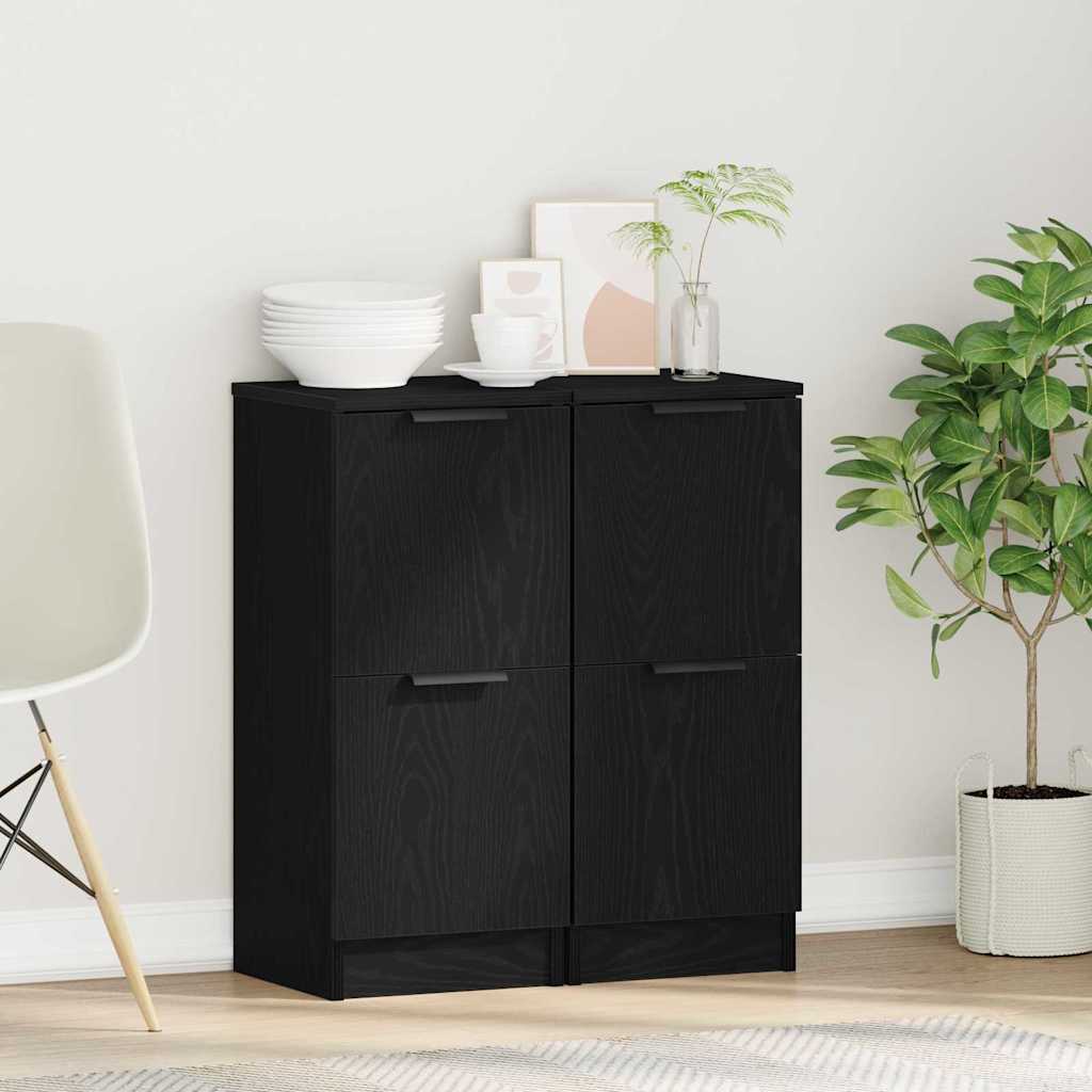 Πλαϊνό γραφείο 2 pcs Μαύρη Οξυά 30 x 30 x 70 εκ. - Pakobazaar