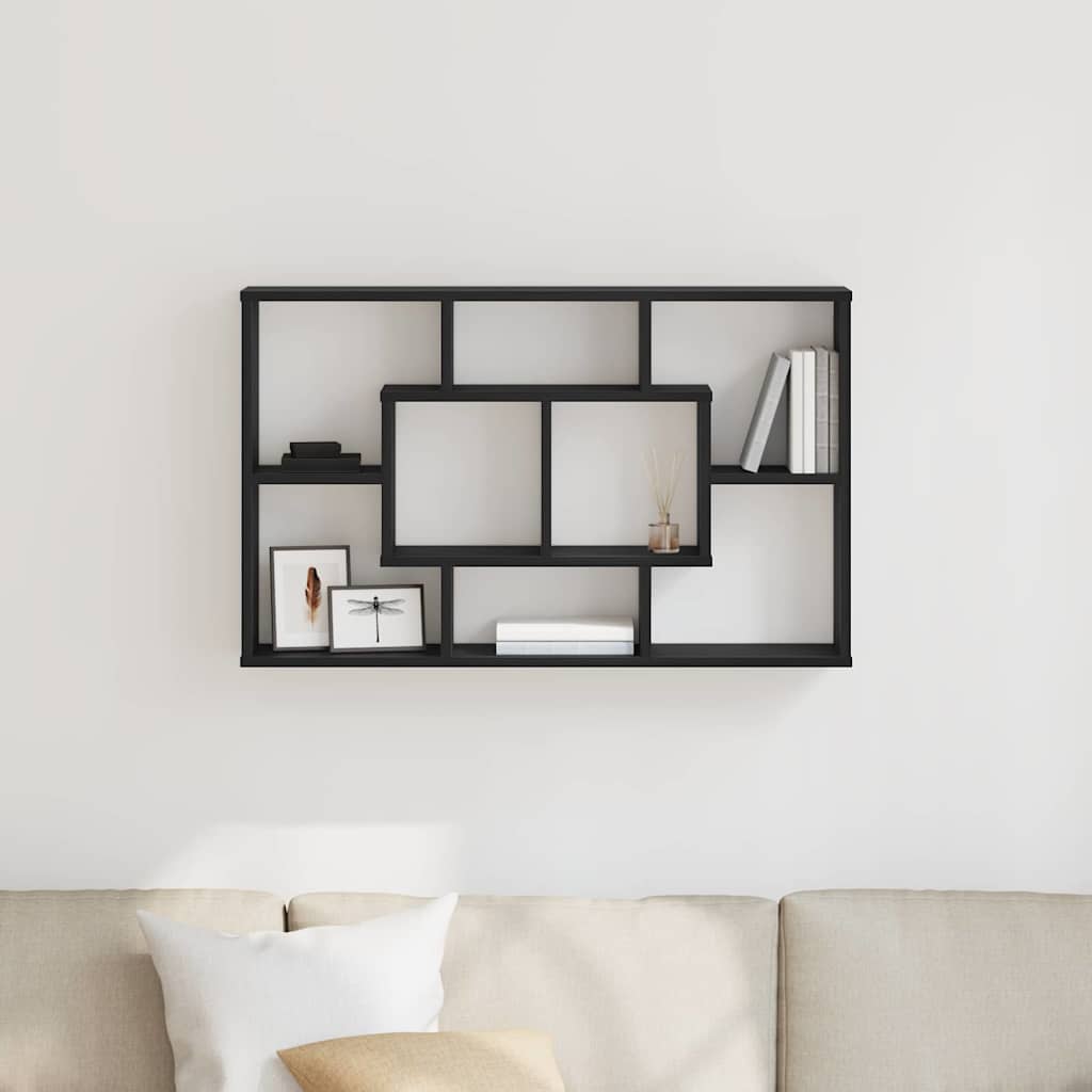 Ράφι Τοίχου Μαύρη Οξυά 85 x 16 x 52,5 εκ Επεξεργασμένο ξύλο