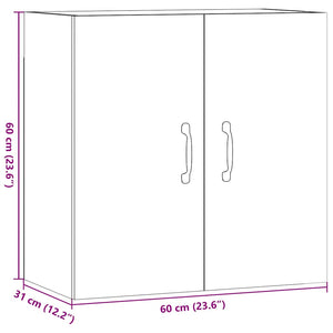 Ντουλάπι Τοίχου Μαύρο Δρυς 60x31x60 εκ. από Τεχνητό Ξύλο - Pakobazaar