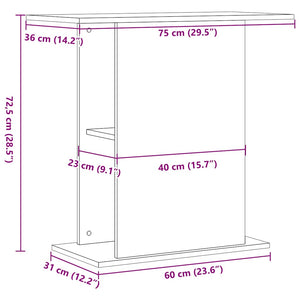 Βάση Ενυδρείου Μαύρη Δρυς 75x36x72,5 εκ. από Τεχνητό Ξύλο