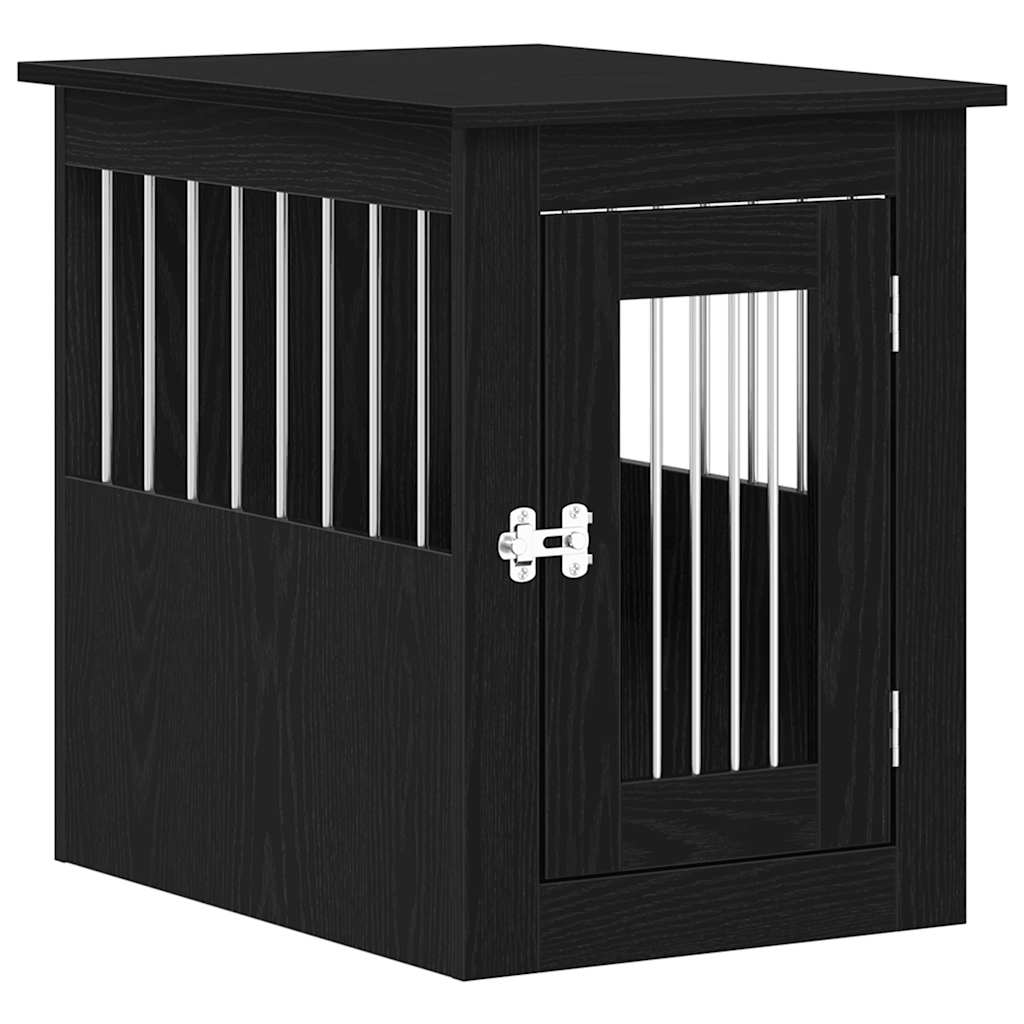 Έπιπλα Κλουβιού για Σκύλους Μαύρο Δρυς 45 x 62 x 59 εκ. από Τεχνητό Ξύλο - Pakobazaar
