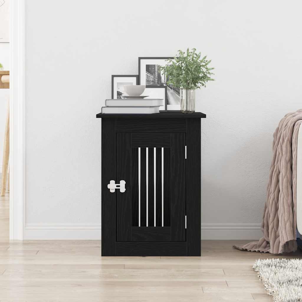 Έπιπλα Κλουβιού για Σκύλους Μαύρο Δρυς 45 x 62 x 59 εκ. από Τεχνητό Ξύλο - Pakobazaar