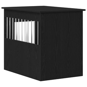 Έπιπλα Κλουβιού για Σκύλους Μαύρο Δρυς 55x80x68 εκ. από Τεχνητό Ξύλο