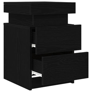 Κομοδίνο 2 pcs Μαύρη Οξυά 35 x 39 x 55 εκ. Επεξεργασμένο ξύλο - Pakobazaar