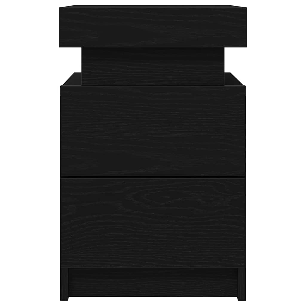 Κομοδίνο 2 pcs Μαύρη Οξυά 35 x 39 x 55 εκ. Επεξεργασμένο ξύλο - Pakobazaar