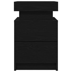 Κομοδίνο 2 pcs Μαύρη Οξυά 35 x 39 x 55 εκ. Επεξεργασμένο ξύλο - Pakobazaar