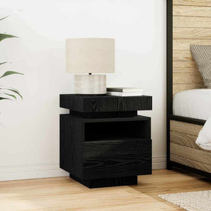 Κομοδίνο 2 pcs Μαύρη Οξυά 40 x 39 x 48,5 εκ. Επεξεργασμένο ξύλο - Pakobazaar