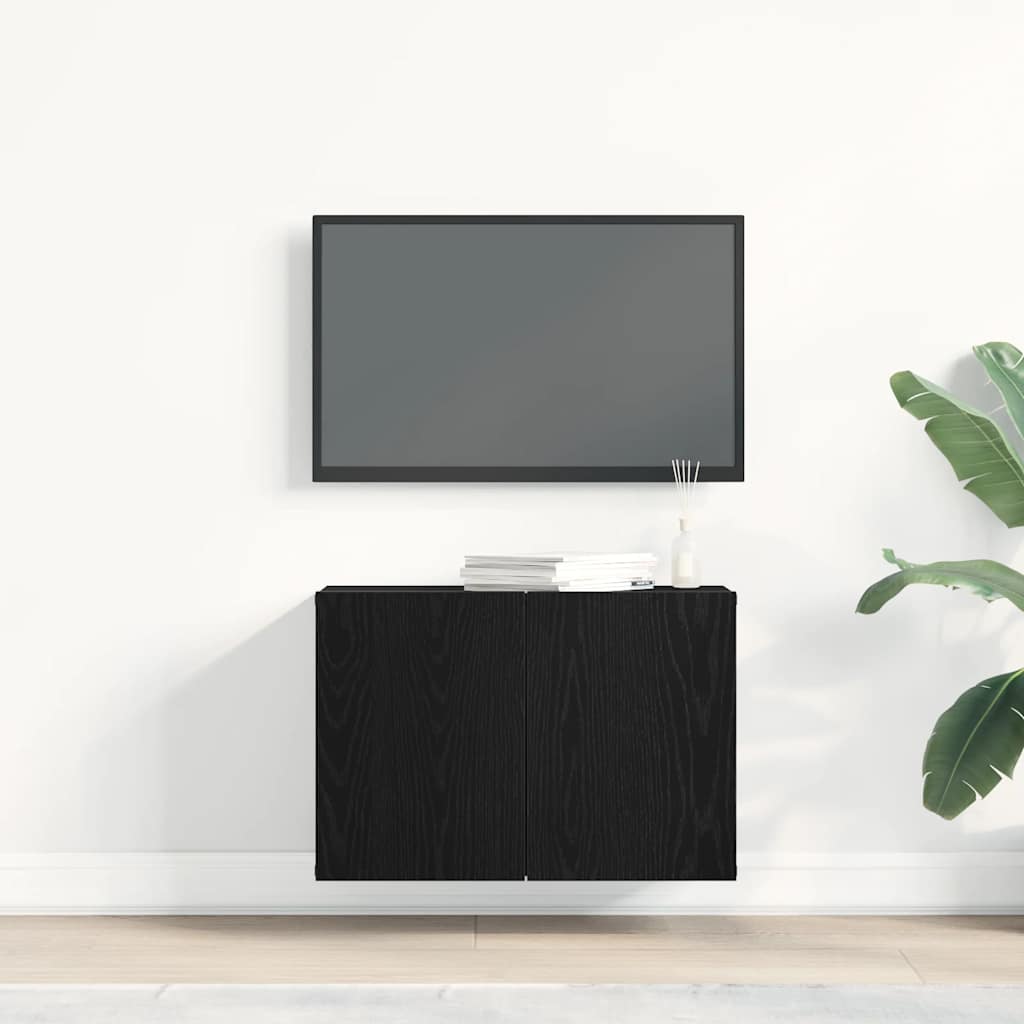 Έπιπλο Τηλεόρασης Μαύρο Δρυς 60x30x41 εκ. από Τεχνητό Ξύλο