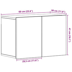 Έπιπλο Τηλεόρασης Μαύρο Δρυς 60x30x41 εκ. από Τεχνητό Ξύλο