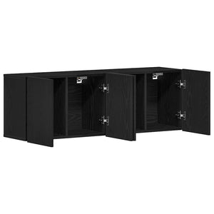Ντουλάπια Τηλεόρασης 2 τεμ. Μαύρο Δρυς 120x30x41 εκ. από Τεχνητό Ξύλο