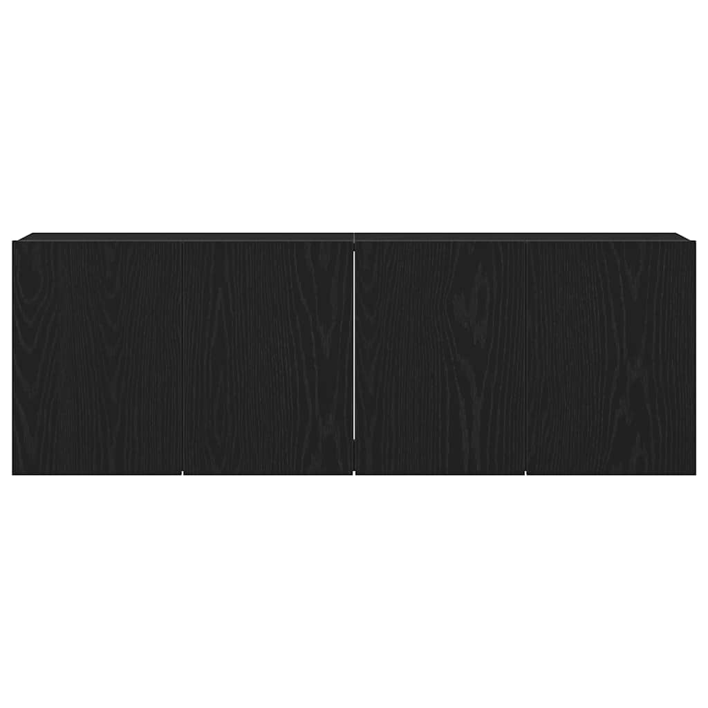 Ντουλάπια Τηλεόρασης 2 τεμ. Μαύρο Δρυς 120x30x41 εκ. από Τεχνητό Ξύλο