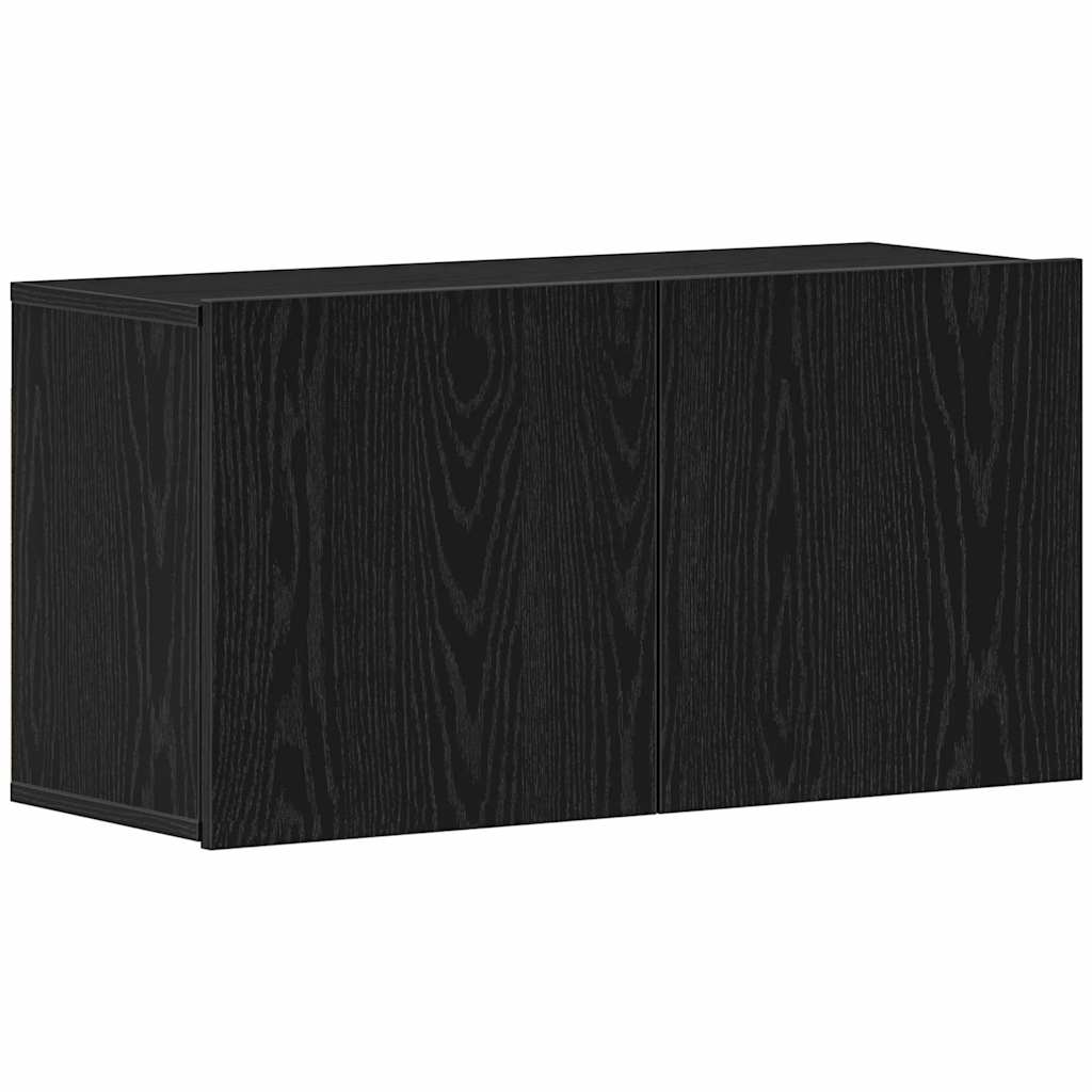 Έπιπλο Τηλεόρασης Μαύρο Δρυς 80x30x41 εκ. από Τεχνητό Ξύλο - Pakobazaar