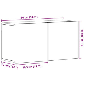 Έπιπλο Τηλεόρασης Μαύρο Δρυς 80x30x41 εκ. από Τεχνητό Ξύλο - Pakobazaar