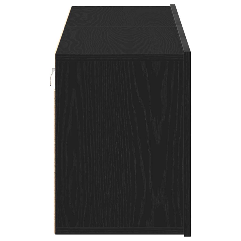 Ντουλάπια Τηλεόρασης 2 τεμ. Μαύρο Δρυς 160x30x41 εκ. από Τεχνητό Ξύλο - Pakobazaar