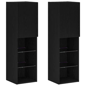 Σετ επίπλου τηλεόρασης 2 pcs Μαύρη Οξυά 30,5 x 30 x 102 εκ - Pakobazaar