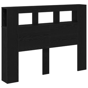 LED κεφαλάρι με ράφι Μαύρη δρυς 140 x 18.5 x 103.5 εκ - Pakobazaar