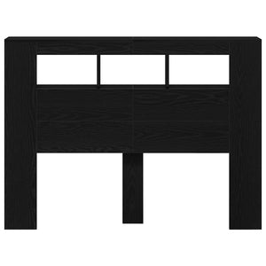 LED κεφαλάρι με ράφι Μαύρη δρυς 140 x 18.5 x 103.5 εκ - Pakobazaar