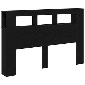 LED κεφαλάρι με ράφι Μαύρη δρυς 160 x 18.5 x 103.5 εκ - Pakobazaar