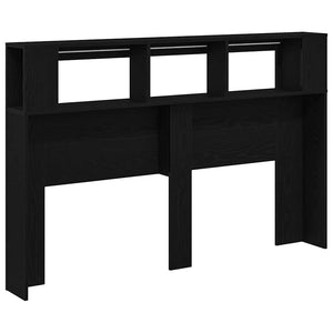 LED κεφαλάρι με ράφι Μαύρη δρυς 160 x 18.5 x 103.5 εκ - Pakobazaar