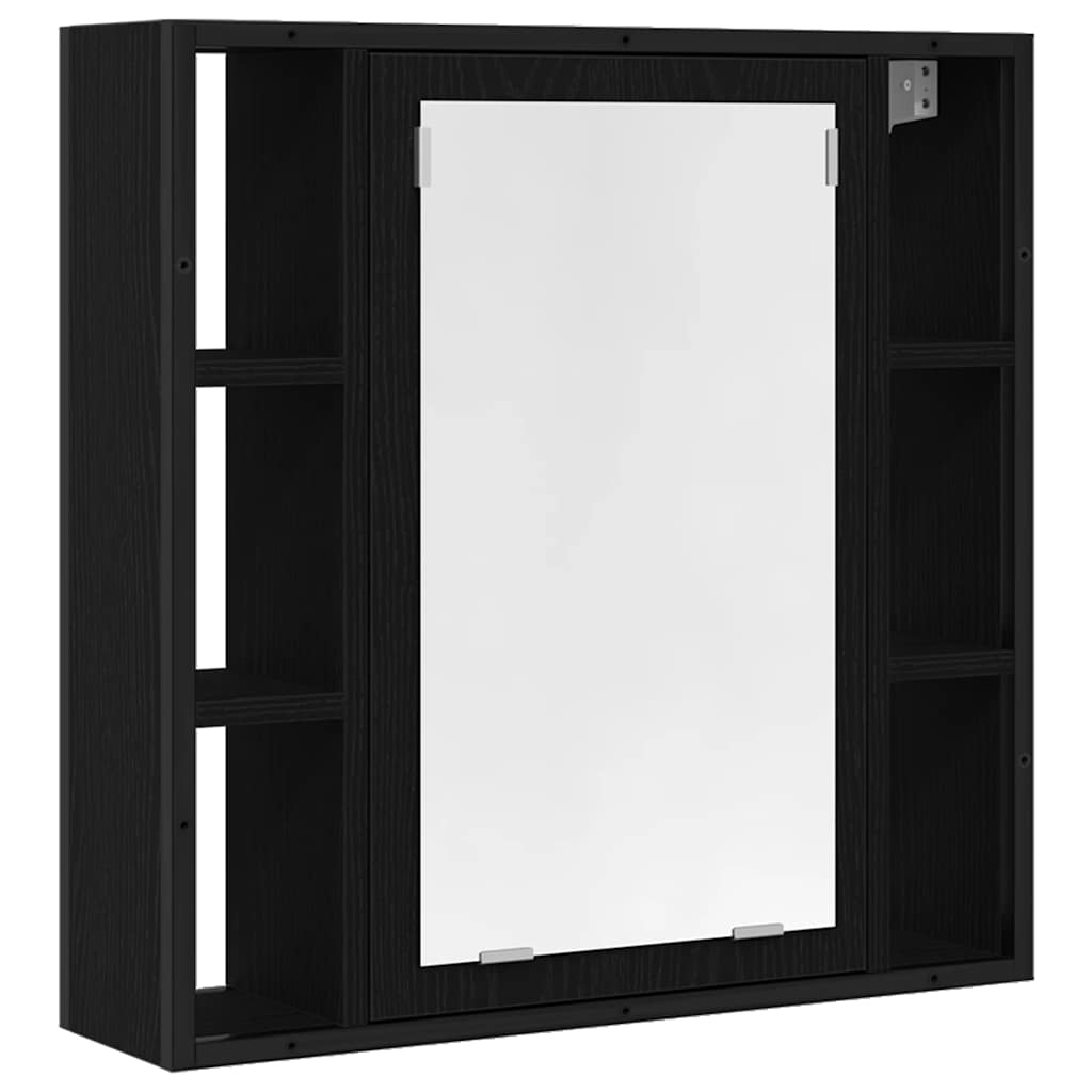 Ντουλάπι Καθρέφτη Μπάνιου Μαύρο Δρυς 60x16x60 εκ. από Τεχνητό Ξύλο