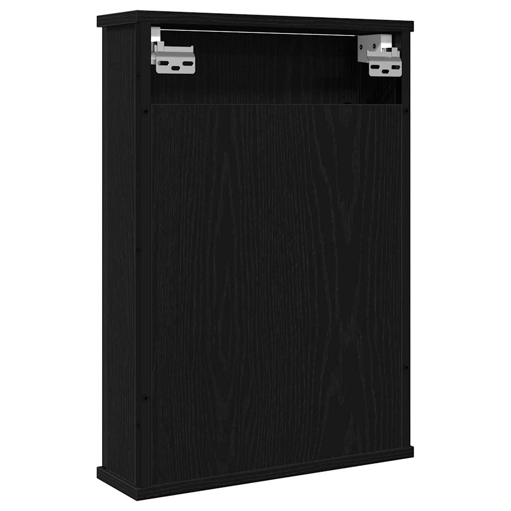 Ντουλάπι Καθρέφτη Μπάνιου Μαύρο Δρυς 42 x 12 x 60 εκ. από Τεχνητό Ξύλο - Pakobazaar