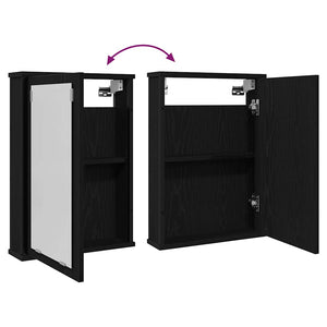 Ντουλάπι Καθρέφτη Μπάνιου Μαύρο Δρυς 42 x 12 x 60 εκ. από Τεχνητό Ξύλο - Pakobazaar