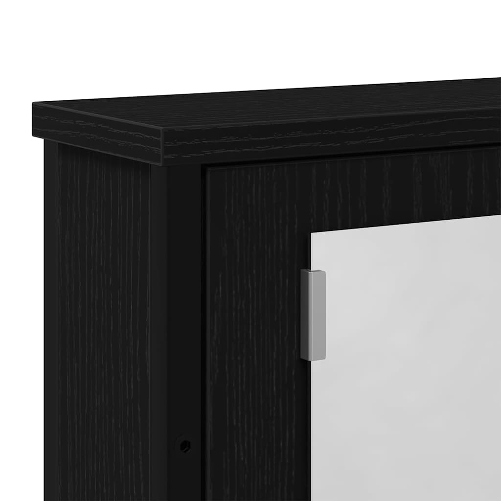 Ντουλάπι Καθρέφτη Μπάνιου Μαύρο Δρυς 42 x 12 x 60 εκ. από Τεχνητό Ξύλο - Pakobazaar