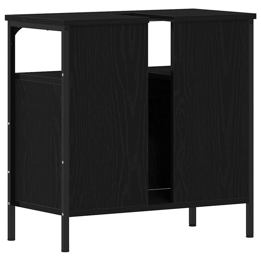 Ντουλάπι Νιπτήρα Μπάνιου Μαύρο Δρυς 60x30x60 εκ. από Τεχνητό Ξύλο - Pakobazaar