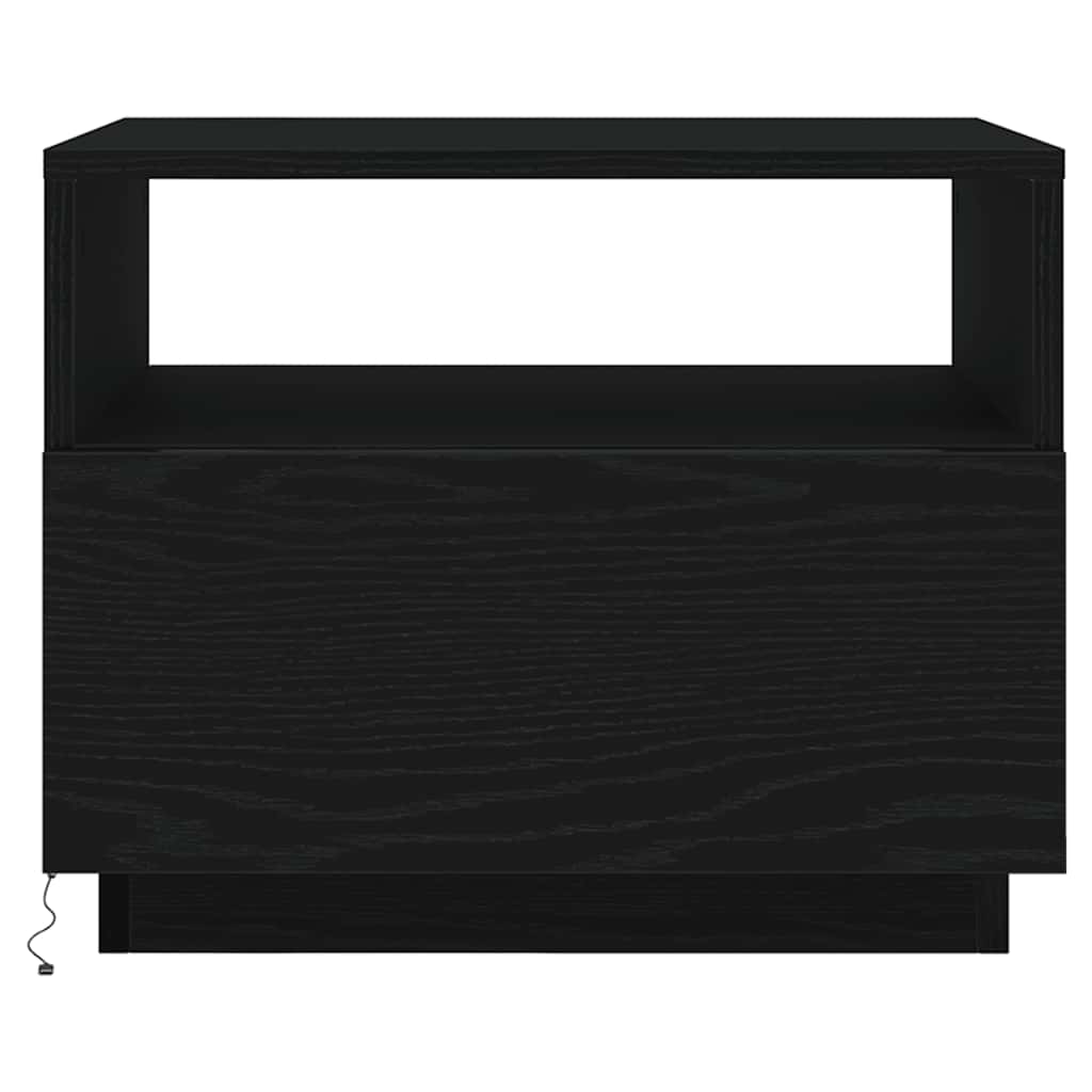 Τραπεζάκι Σαλονιού με Φωτάκια LED Μαύρη Δρυς 50x49x40 εκ. - Pakobazaar