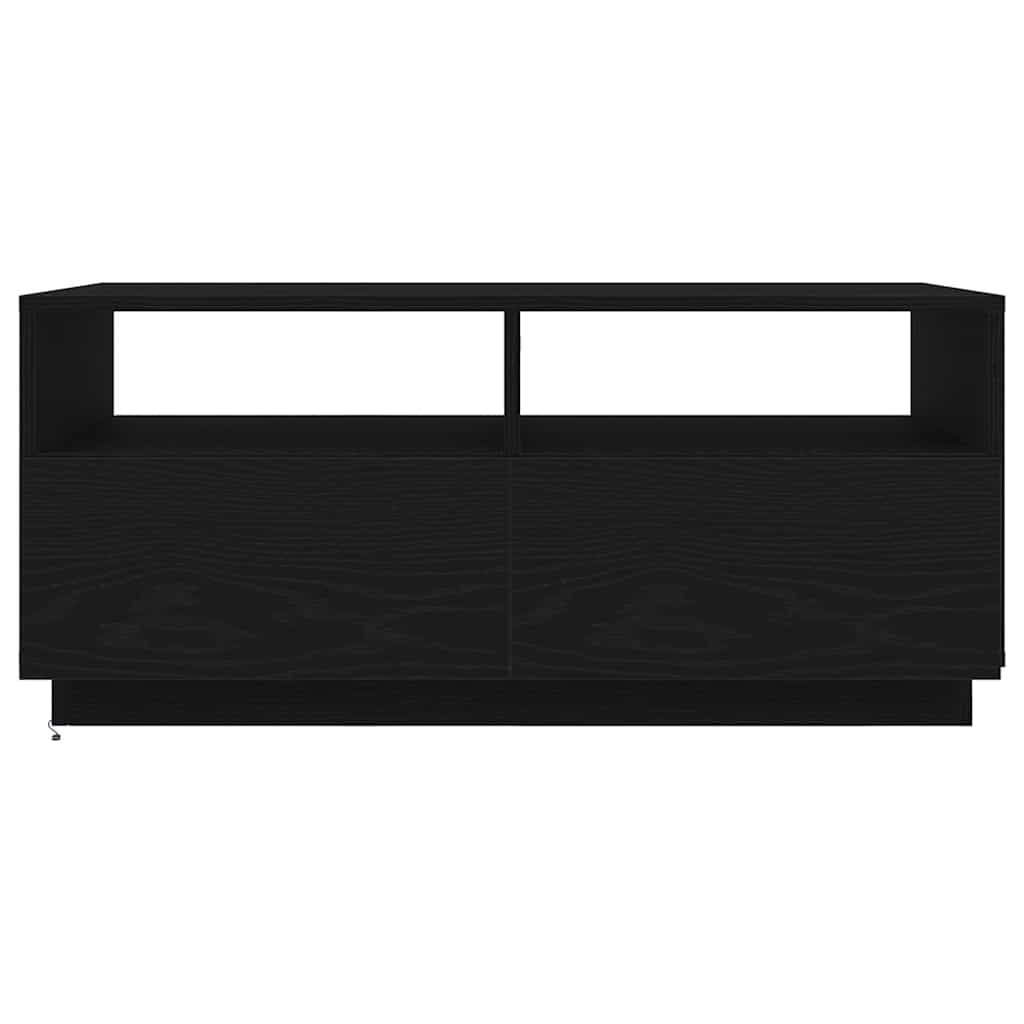 Τραπεζάκι Σαλονιού με Φωτάκια LED Μαύρη Δρυς 90x49x40 εκ. - Pakobazaar