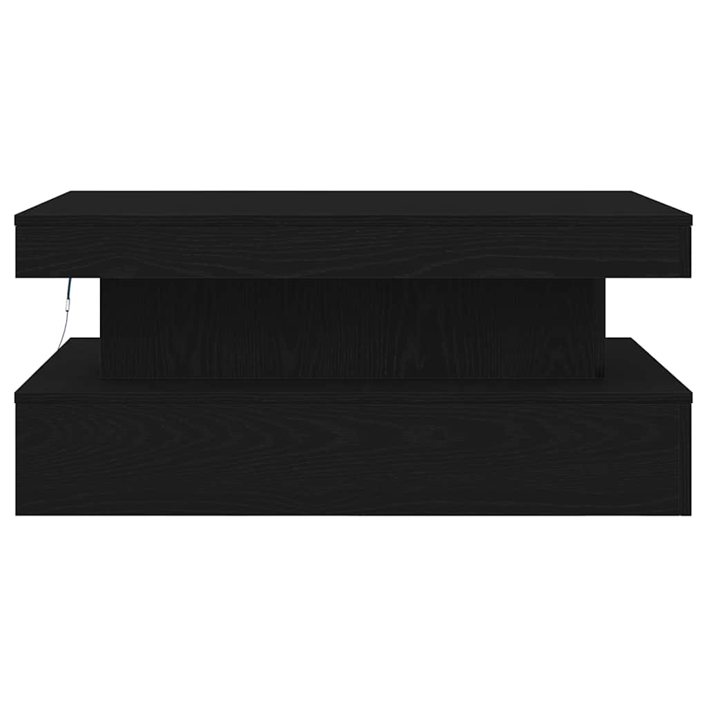 Τραπεζάκι Σαλονιού με Φωτάκια LED Μαύρη Δρυς 90x50x40 εκ. - Pakobazaar