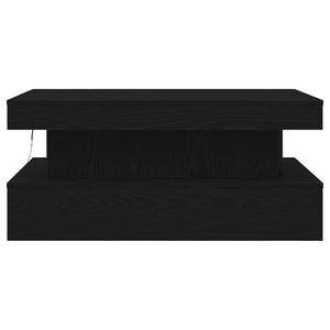 Τραπεζάκι Σαλονιού με Φωτάκια LED Μαύρη Δρυς 90x50x40 εκ. - Pakobazaar