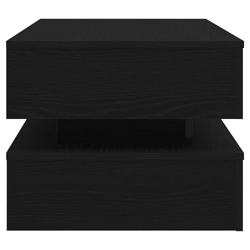 Τραπεζάκι Σαλονιού με Φωτάκια LED Μαύρη Δρυς 90x50x40 εκ. - Pakobazaar