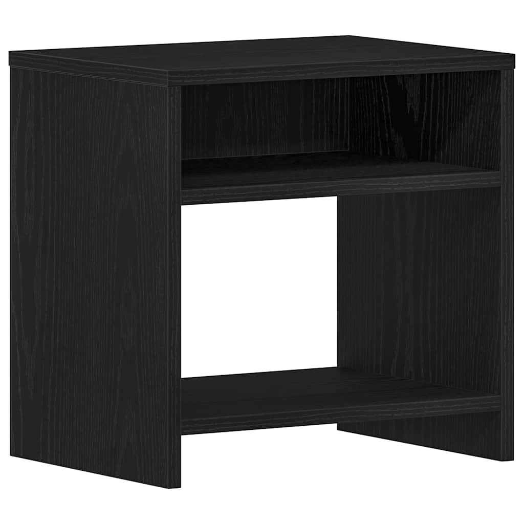 Κομοδίνα 2 τεμ. Μαύρη Δρυς 40x30x40 εκ. από Τεχνητό Ξύλο - Pakobazaar
