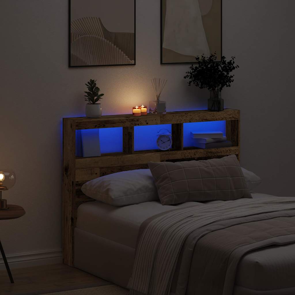 Κεφαλάρι με Αποθηκευτικό Χώρο & LED 140x17x102 εκ. - Pakobazaar