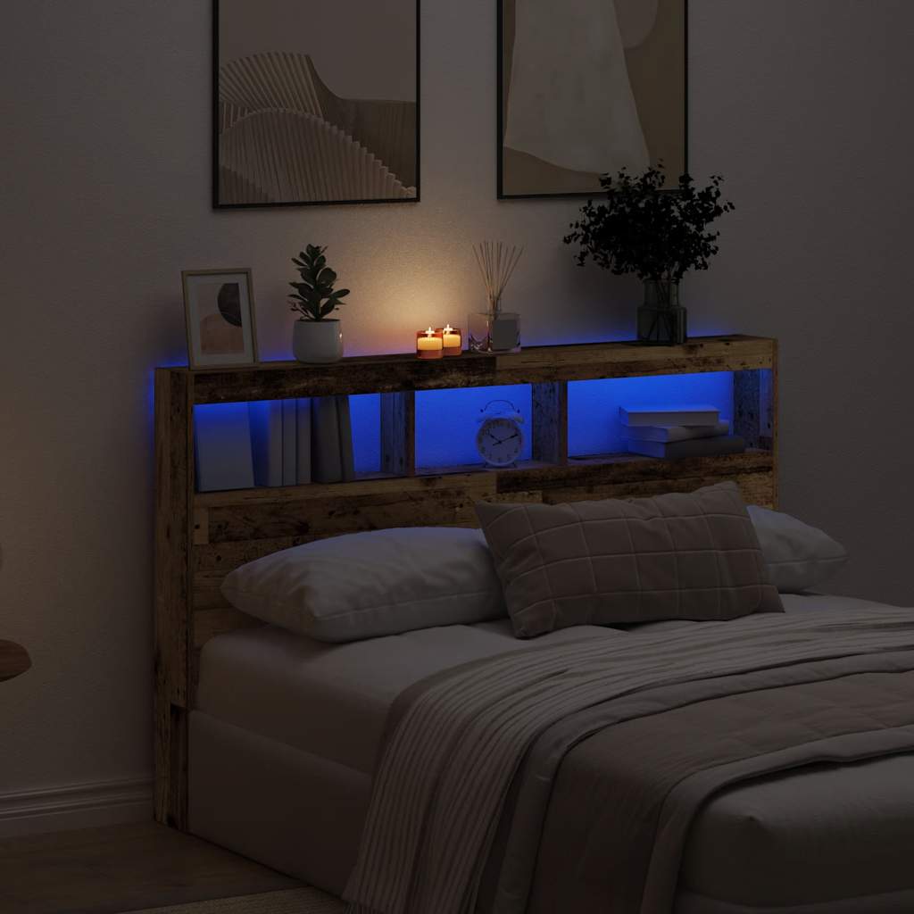 Κεφαλάρι με Αποθηκευτικό Χώρο & LED 160x17x102 εκ. - Pakobazaar